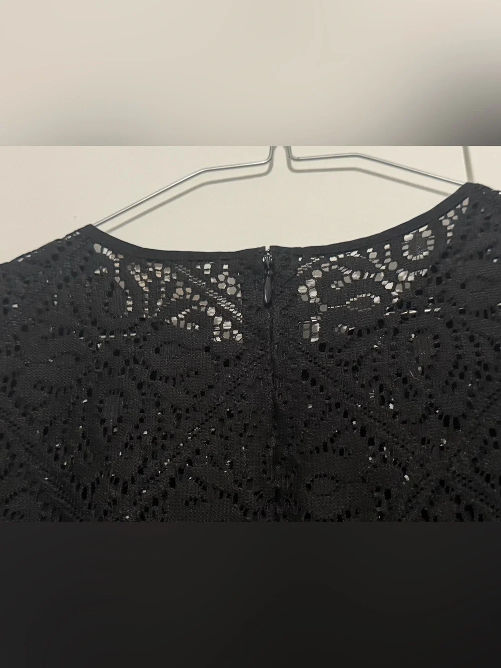 Michael Kors Black Lace Short Sleeve Ruffle Hem Mini Dress